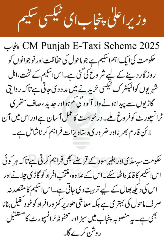CM Punjab E-Taxi Scheme 2025