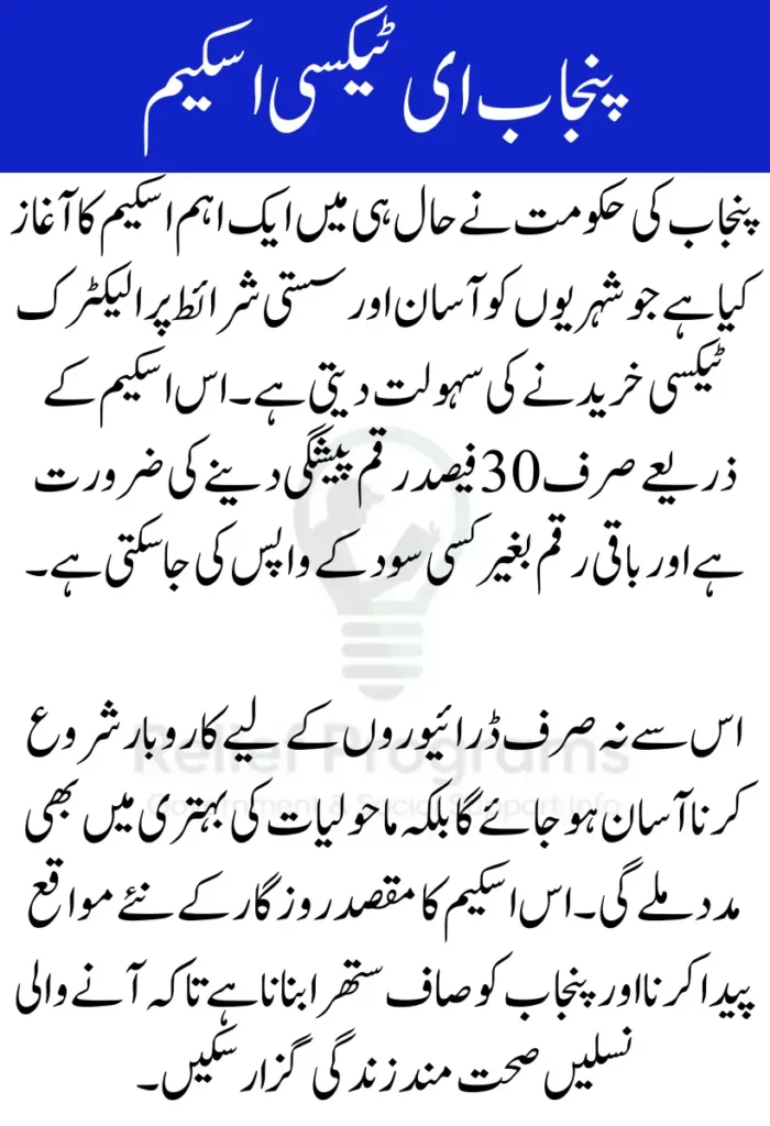 Punjab E-Taxi Scheme 2025