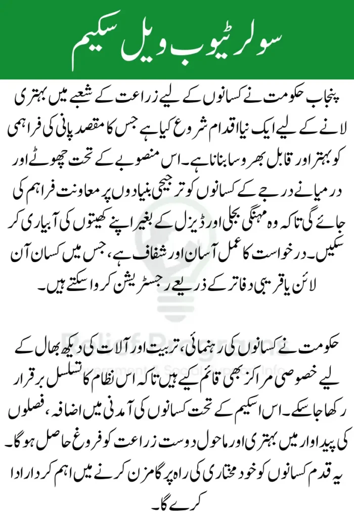 Solar Tubewell Scheme 2025